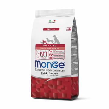 Сухой корм Monge Mini Puppy & Junior для щенков малых пород (до 10 кг), со вкусом курицы с рисом, 800 г Сухой корм Monge Mini Puppy & Junior для щенков малых пород (до 10 кг), со вкусом курицы с рисом, 800 г