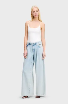 Женские голубые джинсы WIDE LEG BLUE DENIM PANTS Голубой 27 Karl Lagerfeld A2W10112