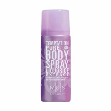 Спрей для тела Mades Cosmetics Bath & Body Temptatiom Pure Body Spray Liquorice Extract Лакрица, 50 мл Спрей для тела Mades Cosmetics Bath & Body Temptatiom Pure Body Spray Liquorice Extract Лакрица, 50 мл