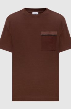 Коричневая футболка с цепочкой мониль