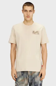 Мужская бежевая футболка T-ADJUST-V4 Бежевый XL Diesel A19984 0AGRI