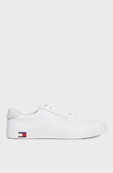 Мужские белые кожаные сникерcы Белый 44 Tommy Jeans EM0EM01106