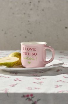 Керамічна кружка з написом I love you so matcha - рожевий