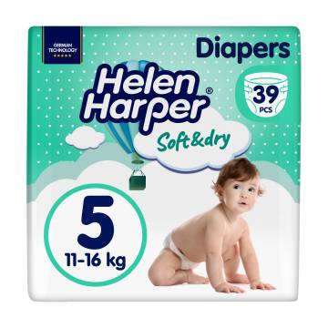 Подгузники Helen Harper Soft&Dry Junior, размер 5 (11-16 кг), 39 шт Подгузники Helen Harper Soft&Dry Junior, размер 5 (11-16 кг), 39 шт