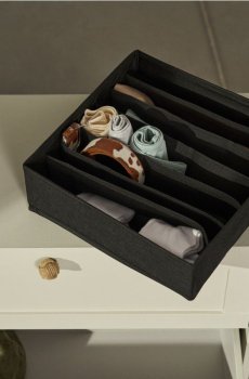 Коробка для зберігання з перегородками - чорний