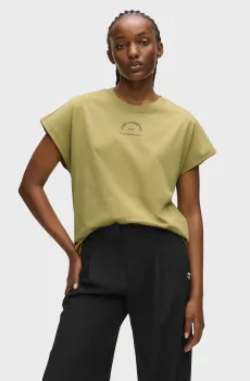 Женская оливковая футболка GLITTER Оливковый S Karl Lagerfeld B1W17032