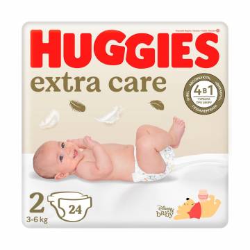 Подгузники Huggies Extra Care Jumbo размер 2 (3-6 кг), 24 шт Подгузники Huggies Extra Care Jumbo размер 2 (3-6 кг), 24 шт