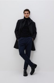 Reserved - Штани-чиноси приталеного крою зі стрілками - темно-синій - 6695L-59X