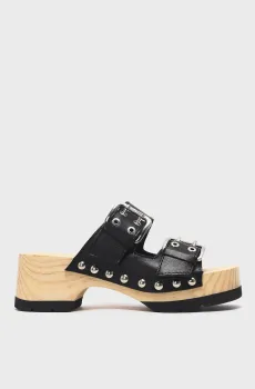 Женские черные кожаные сабо Черный 39 Bimba Y Lola 231BZ1235.T1000