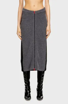 Женская серая шерстяная юбка M-LOUSI Серый M Diesel A19498 0JLCD