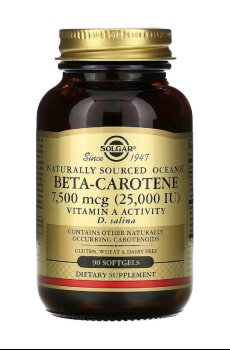 Бета-Каротин океанический (Витамин А) Solgar Naturally Sourced Oceanic Beta-Carotene 25 000 МЕ, 90 капсул
