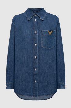 Синяя джинсовая рубашка