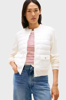 Женский белый бомбер UL PADDED Белый M Tommy Hilfiger WW0WW46741
