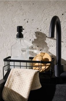 Сталевий сушар для посуду - чорний