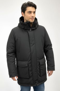 Мужская зимняя куртка-парка черного цвета AS-140-nord-m-black
