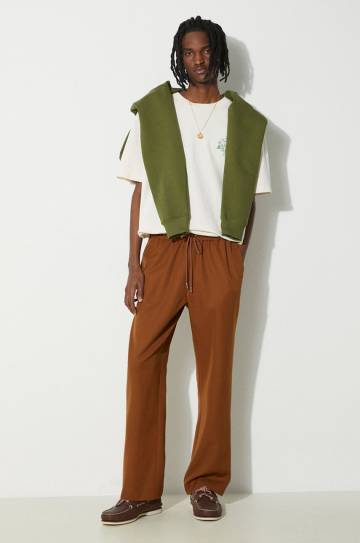 Брюки с примесью шерсти Drôle de Monsieur Le Pantalon Droit цвет коричневый прямые D-BP152-PL127-WHY Брюки с примесью шерсти Drôle de Monsieur Le Pantalon Droit цвет коричневый прямые D-BP152-PL127-WHY