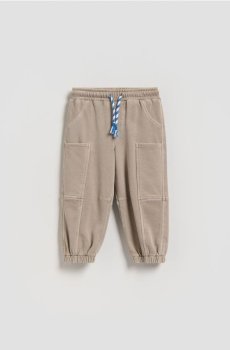 Reserved - Трикотажні штани oversize - бежевий - 962IQ-08X