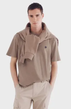 Мужская бежевая футболка Бежевый L SPRINGFIELD 7122284