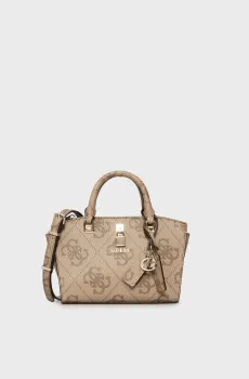 Женская бежевая сумка с узором QUEENSLAND Бежевый ONESIZE Guess HWOS9655760