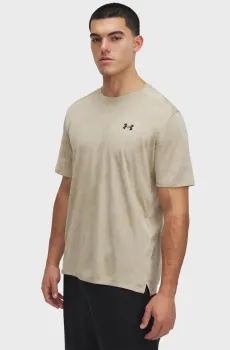 Мужская бежевая футболка UA Tech Vent Jcqrd SS Бежевый S Under Armour 1390047-299