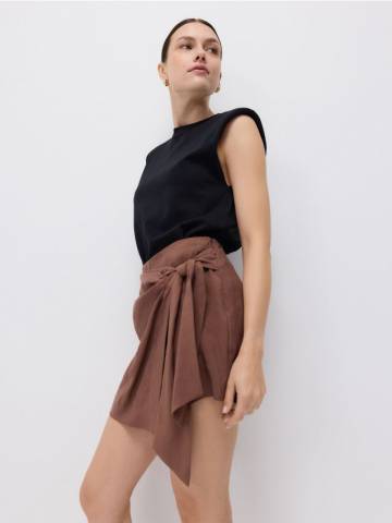 Reserved - Спідниці-шорти з ліоцелу - коричневий - 177GU-88X