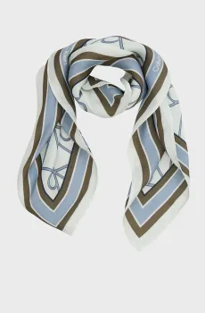 Женский голубой платок с узором EMBLEM AOP BANDANA Голубой ONESIZE Calvin Klein LV04F9030G
