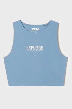 Женский голубой топ Голубой S Tally Weijl SSLCOBRASON