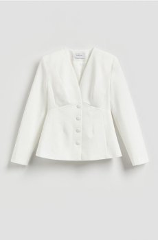 Reserved - Блейзер slim fit - білий - 557KK-00X