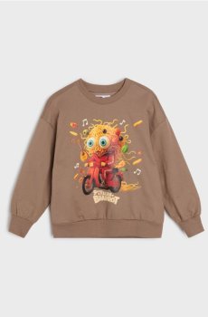 Світшот із круглим вирізом і принтом Italian Brainrot Skifidol - кавовий