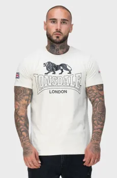 Мужская бежевая футболка HAZELHURST Бежевый M Lonsdale 117755