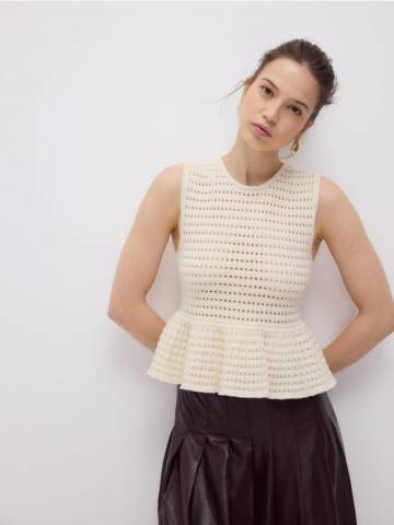 Reserved - LADIES` BLOUSE - нюдовий - 034EZ-02X Reserved - LADIES` BLOUSE - нюдовий - 034EZ-02X