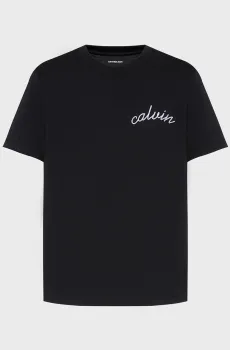 Женская черная футболка LINE EMBROIDERY Черный XL Calvin Klein Jeans LV047D882G