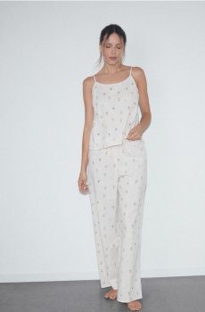 Reserved - Піжама-двійка з льоном - нюдовий - 199HQ-02X