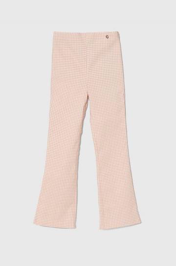 Детские брюки Guess цвет розовый с узором