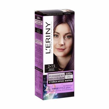 Стойкая крем-краска для волос LERINY Permanent Hair Color Cream 2.15 Баклажан, 115 мл