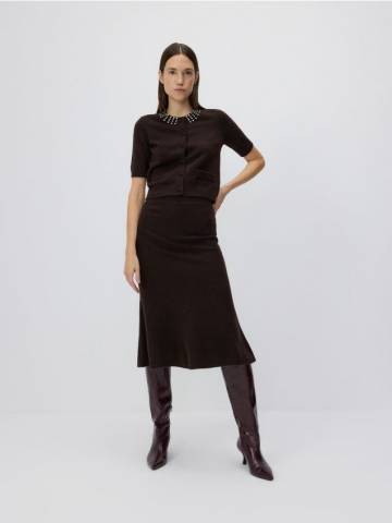 Reserved - LADIES` SKIRT - темно коричневий - 809DH-89X Reserved - LADIES` SKIRT - темно коричневий - 809DH-89X