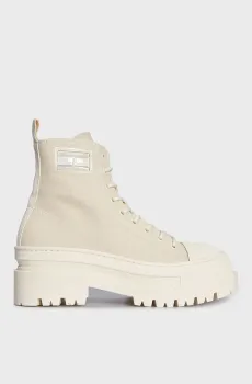 Женские бежевые ботинки TJW FOXING CANVAS BOOT Бежевый 37 Tommy Jeans EN0EN02216