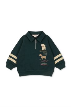Детская хлопковая кофта Konges Sløjd DOGGY HALF ZIP POLO OCS