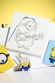 Набір для малювання з фарбами та пензлем 14 pack Minions - різнобарвний