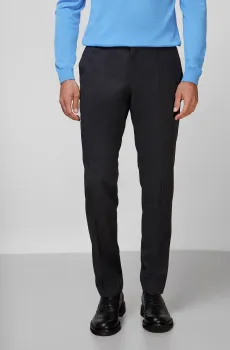 Мужские темно-серые шерстяные брюки Серый 58 BOSS 50318499;021