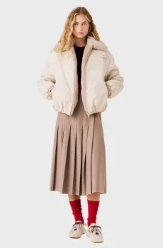 Женская бежевая двусторонняя куртка Бежевый 38 MAJE MFPOU01572_Beige