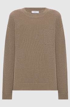 Коричневый свитер с цепочкой мониль