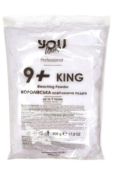 Осветительная пудра для обесцвечивания волос до 9 тонн You Look Professional 9+ King, интенсивно-фиолетовая 500 г