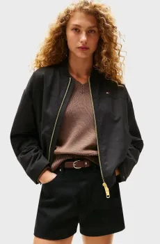 Женская черная куртка COTTON NYLON REG Черный S Tommy Hilfiger WW0WW45619