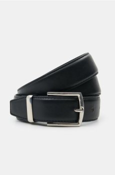 Ремінь з металевою пряжкою - чорний