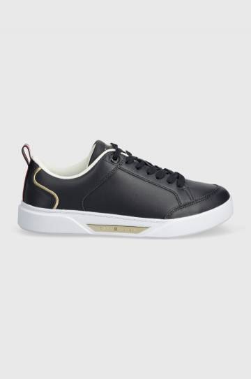 Кожаные кроссовки Tommy Hilfiger SPORTY CHIC COURT SNEAKER цвет синий FW0FW07814 Кожаные кроссовки Tommy Hilfiger SPORTY CHIC COURT SNEAKER цвет синий FW0FW07814