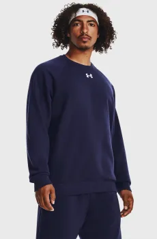 Мужской темно-синий свитшот UA Rival Fleece Crew Синий XL Under Armour 1379755-410