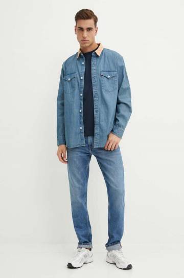 Хлопковая футболка Pepe Jeans ALFIE мужская цвет синий с принтом PM509431 Хлопковая футболка Pepe Jeans ALFIE мужская цвет синий с принтом PM509431