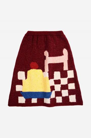 Детская юбка Bobo Choses цвет бордовый midi расклешённая Детская юбка Bobo Choses цвет бордовый midi расклешённая