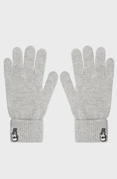 Женские серые перчатки K IKONIK 2.0 KNIT FF GLOVE Серый M Karl Lagerfeld 236W3608